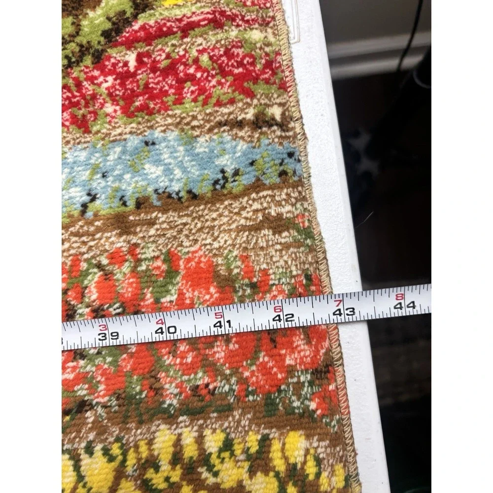 Vintage Dutch Waterways River Wall Tapestry Rug Art Windmill Tulip Fields 25x43